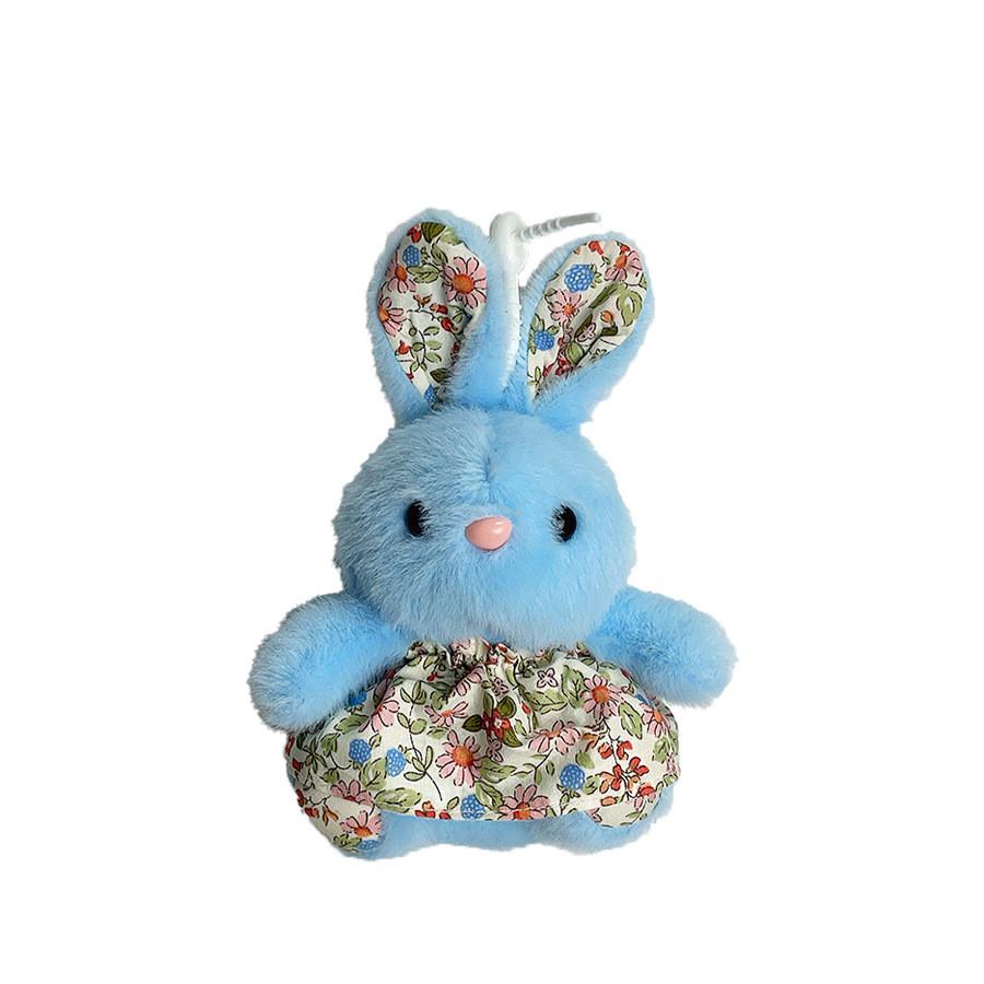 Cute Short Plush Bunny Doll With Fabric Dress For Gift Giving
