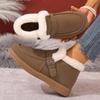 Cotton shoes women's winter temu snow boots piled thickened thermal cotton boots outdoor buckle fashion short boots