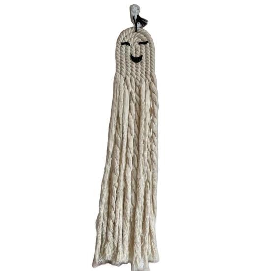 Halloween Ghost Wall Hanging Decoration Boho Handwoven Cotton Rope Ghost