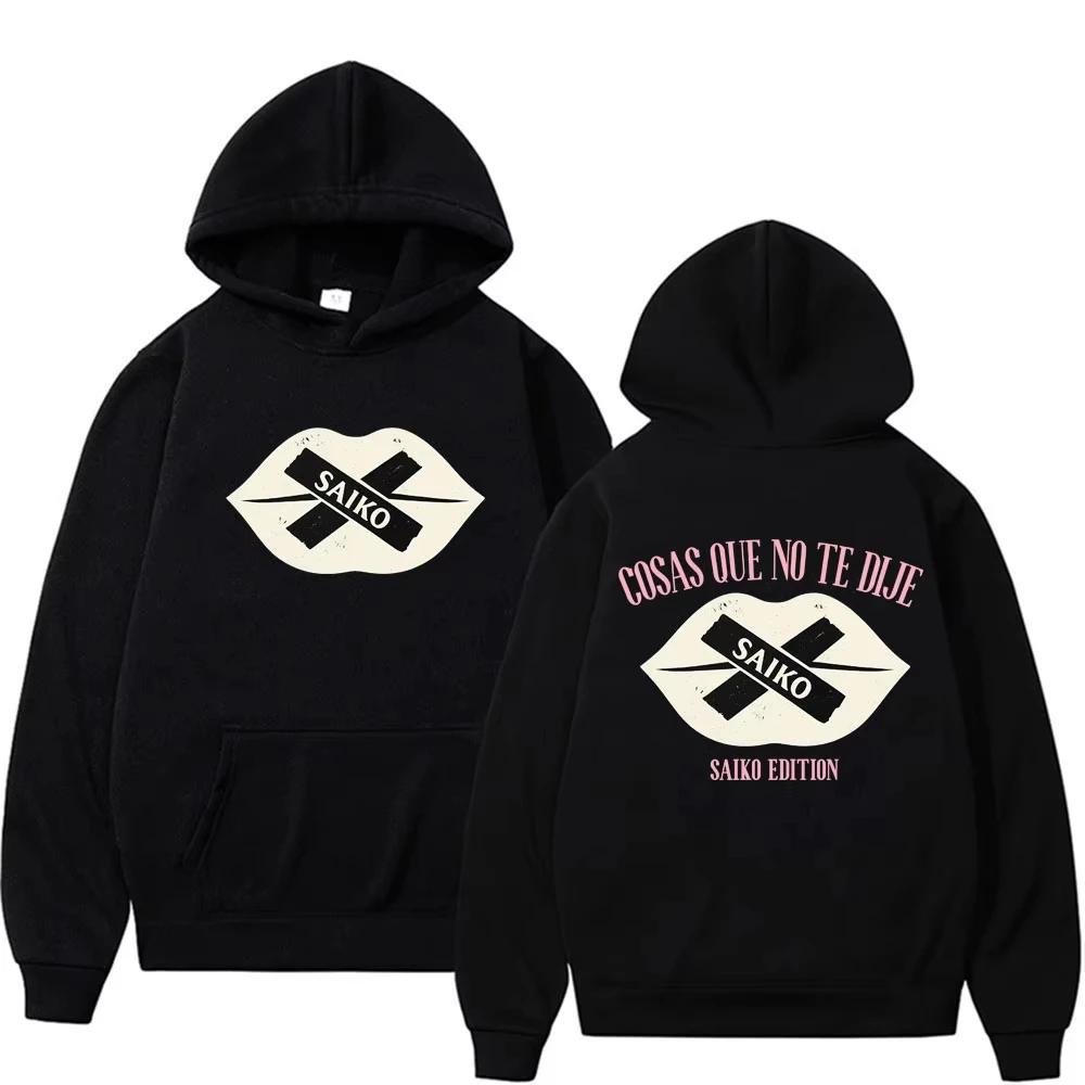 Rapper Saiko Cosas Que No Te Dije Graphic Hoodie Men's Clothing Retro 90s Classic Long Sleeve Comfort Hooded Sweats