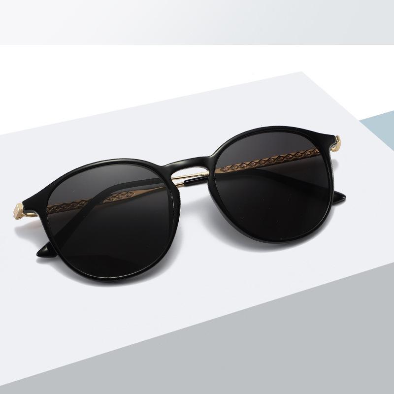 New polarized sunglasses trendy round frame metal sunglasses men's outdoor fishing street shooting sunglasses women