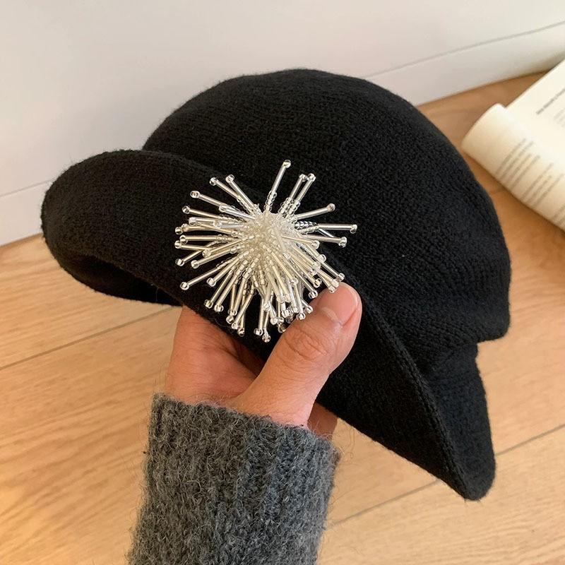 Autumn and Winter Flanged Woolen Fisherman Female Face Small Versatile Bucket Hat French Big Head Circumference Gift Hat