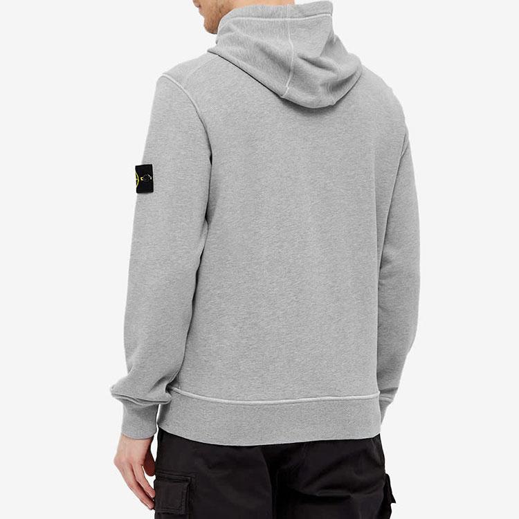 STONE ISLAND Hooded Sweatshirt Melange Grey Men Tops 741564151-V0M64