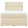 Maison Exclusive - Sommier à lattes de lit avec matelas Crème 140x190 cm Tissu