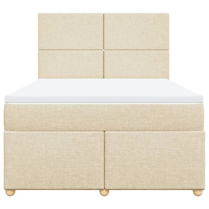 Maison Exclusive - Sommier à lattes de lit avec matelas Crème 140x190 cm Tissu