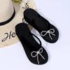 Fashion 2025 Fashion Flip Flops with Bow Knot for Women Summer Wedges Clip-Toe Sandals for Woman Daily Non Slip Lightweight Slides Mujer