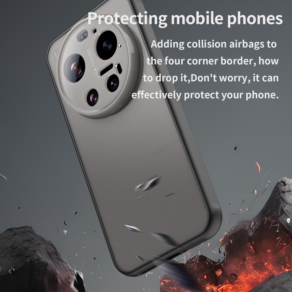 For Xiaomi 17 Ultra 5G Case Drop Proof Airbags Frosted Translucent PC + TPU Phone Back Cover