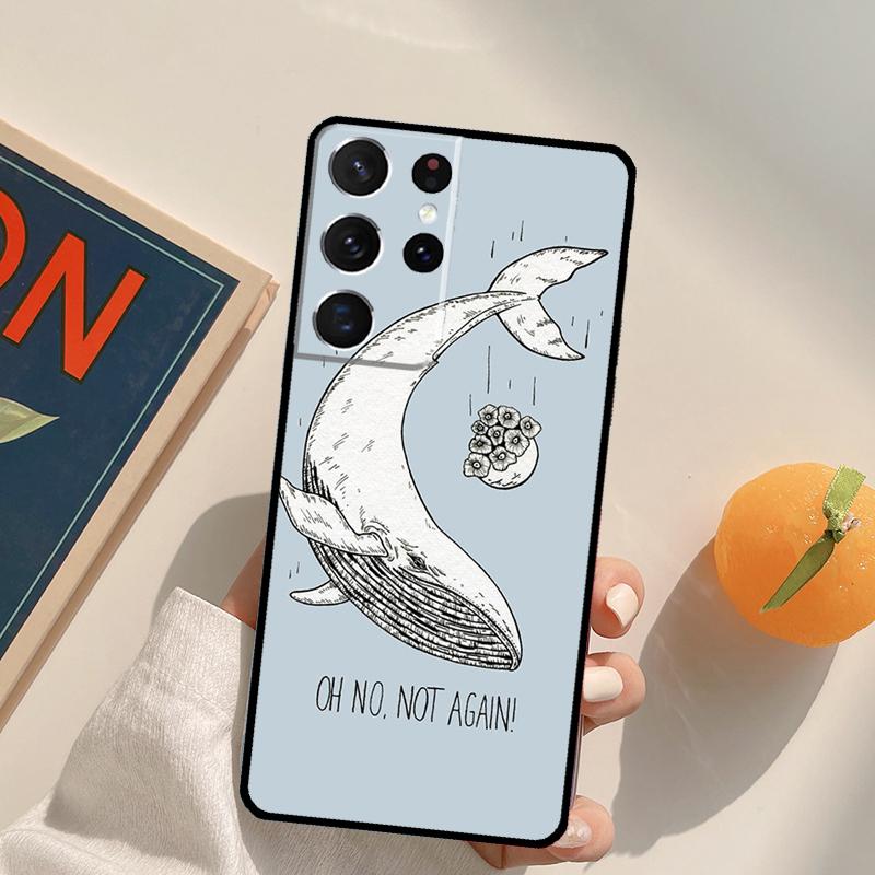 Beautiful Blue Whale Painting Phone Case For Samsung Galaxy S23 S26 Ultra S20 S21 S22 S24 S25 S10 Plus S25 FE Back Cover