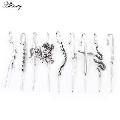 1PC Stainless Steel Casting Snake Tiger Cross Ear Hook Septum Daith Ear Captive Tragus Cartilage Helix Earring Piercing Jewelry