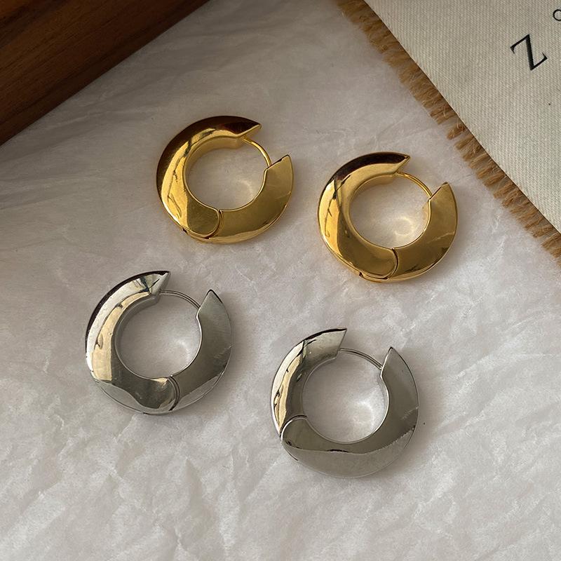 Geometric, neted, rotund, atmosferă ușoară, bijuterii de lux pentru ureche, inel plat simplu, inel simplu, cataramă pentru ureche