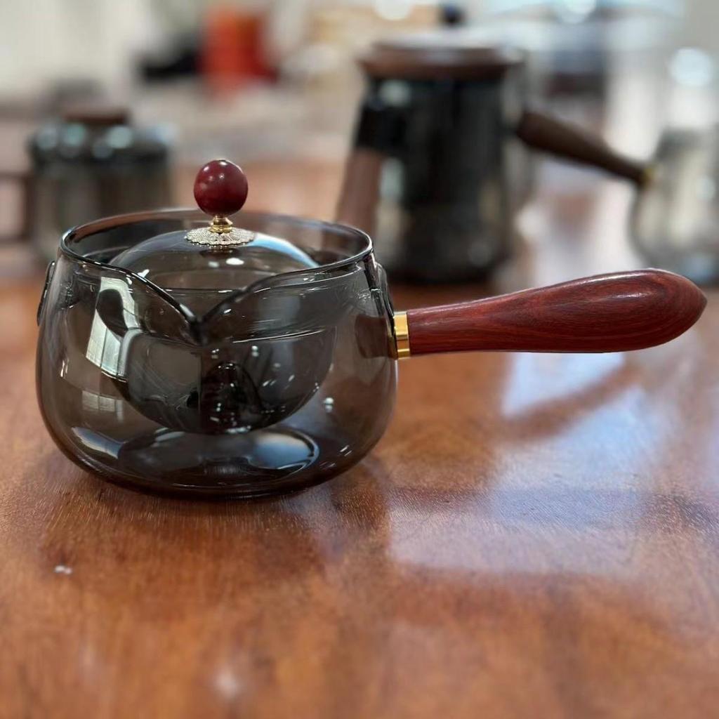 360° Otočná Skleněná Konvička Odolná Vysokým Teplotám pro Elektrické Keramické Sporáky - Styl Kung Fu Čaje