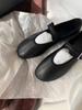 Seconds Hair~ Grape Mother, Well-behaved Round Head, Leather Soft Surface, Minimalist Word with Shallow Mouth Girl Mary Jane Single Shoes