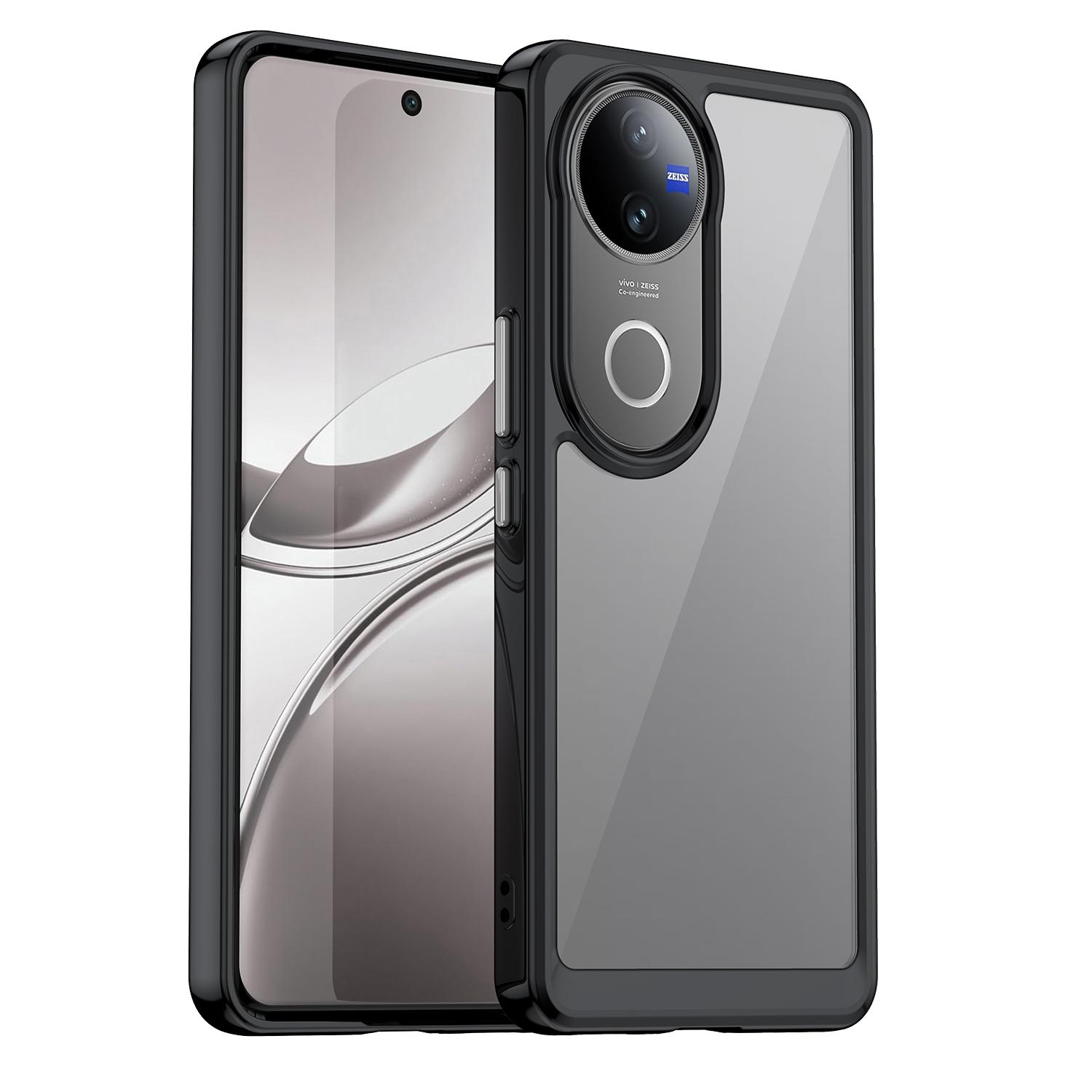 

Для vivo V50 5G Чохол TPU+Акрил Захисний Прозорий Чохол для Телефону Black