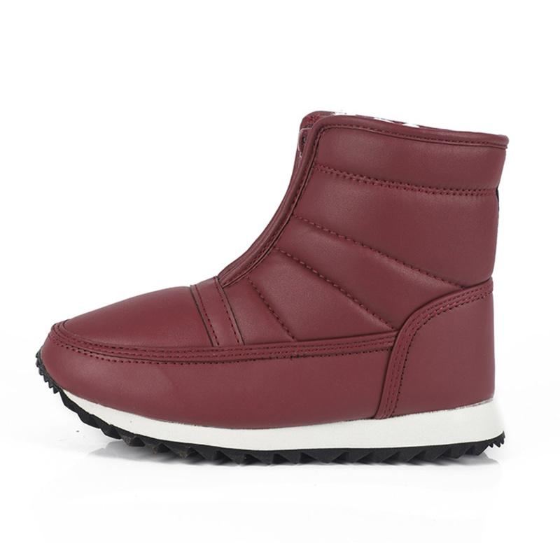 Winter Thicken Fluffy Flat Ankle Boots Warm Keeper Middle-aged Elderly Snow Boots Anti Slip Soft Comfortable Cotton Shoes