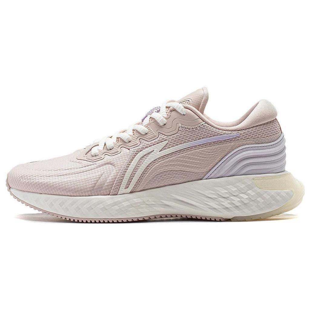 Li Ning Protective Cloud Comfortable Shock Absorption Low Top Running Shoes Women Running Shoes Pink Purple ARST058-4