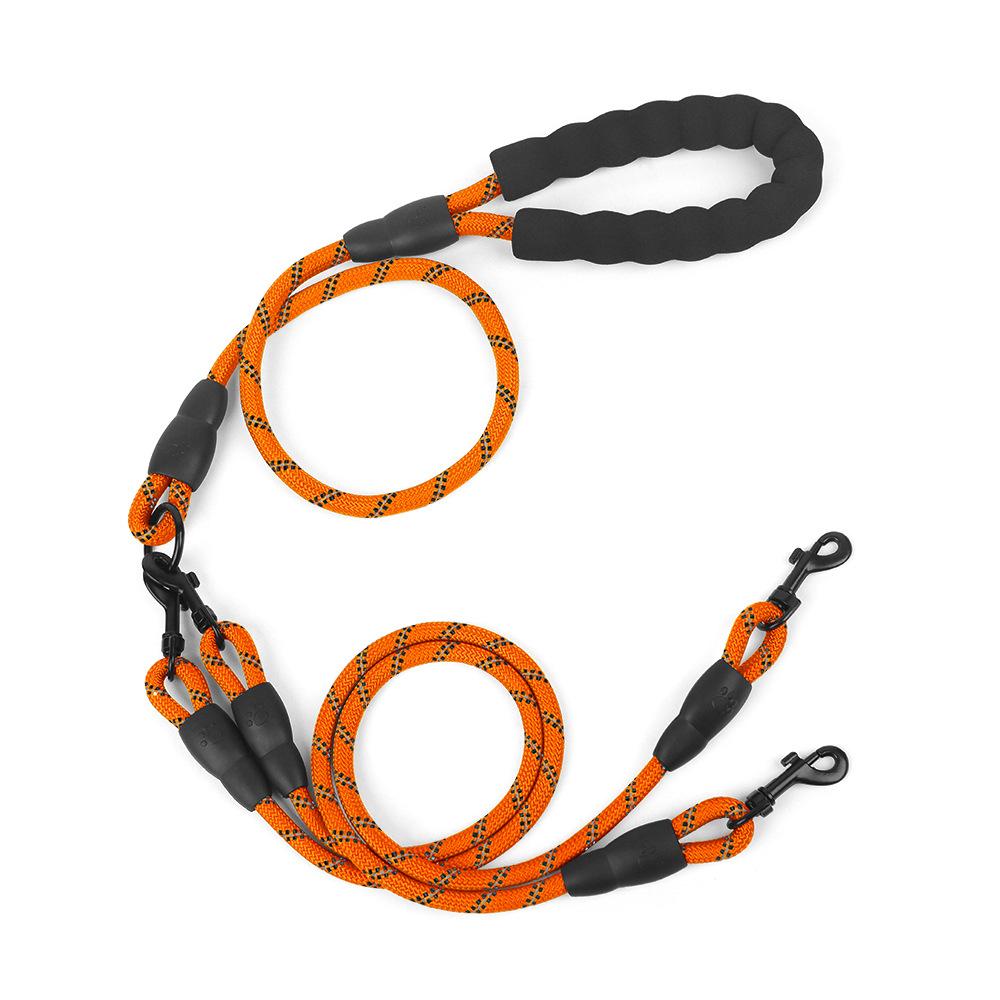 

Dog Leash Multi-head Rope Anti-explosion and Anti-entanglement Pet Leash Anti-bite and Wear-resistant Walking Dog Rope One drag two оранжевый