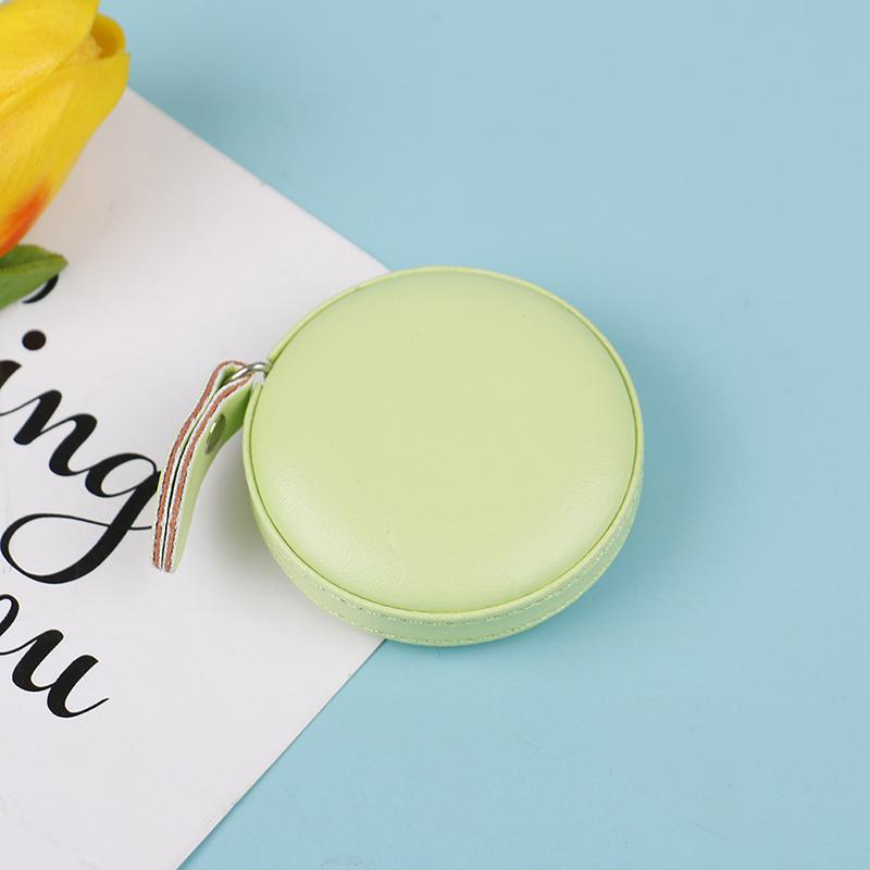 150cm Retractable Tape Measure With Round Faux Leather Case Pocket Size Soft Portable Dual Sided Ruler Measurement Tool For Body