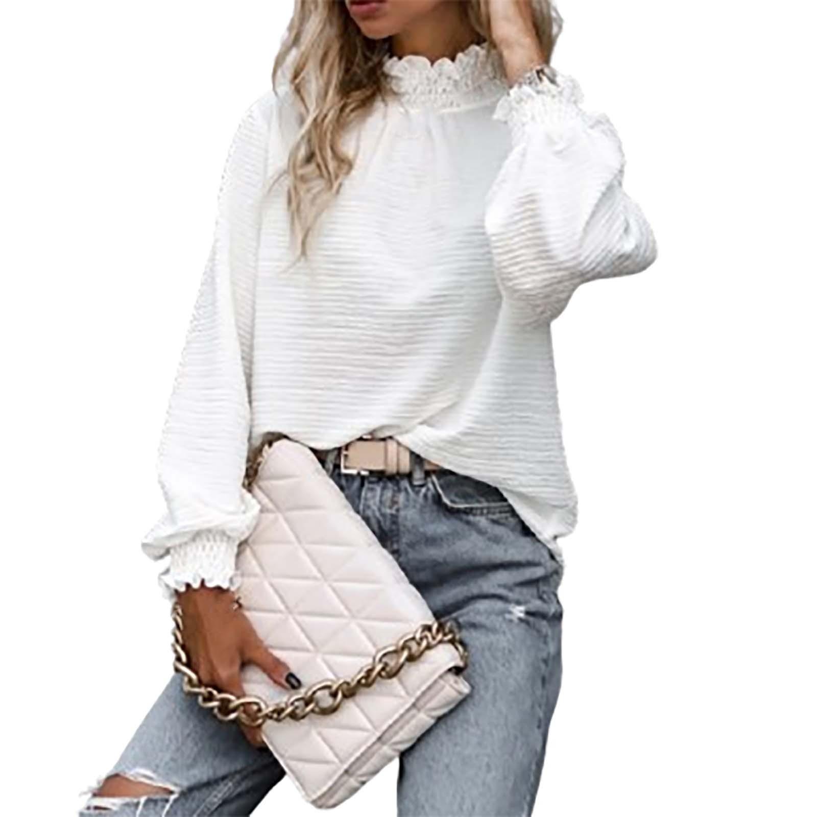 

И зимние женские универсальные топы с высоким воротником и длинным рукавом M белый