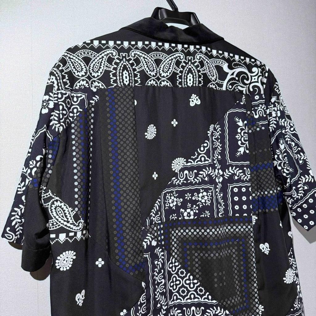 [USED] SACAI Hank Willis Thomas Bandana Mix Short Sleeve Shirt