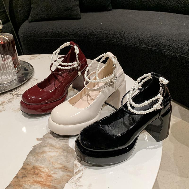 Fashion Hot Selling 2025 New Platform Heels Lolita Shoes Round Toe Branded Pumps Sexy Sandals Footwear Casual Fashion Beige Retro