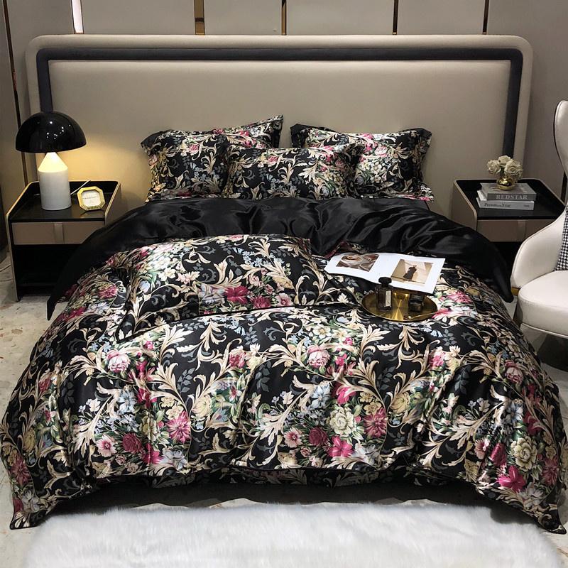 Luxury Blending Mulberry Silk Bedding Set with Duvet Cover Bed Sheet Pillowcase Double Couple Single Summer Blanket Cover Sheets