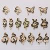 Animal Pendant Cartoon Black and White Snake Design Enamel Necklace Keychain Charm