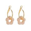 Macaron Color Flower Tassel Earrings, 18K Gold-Plated, Light Luxury Versatile, Niche High-End.