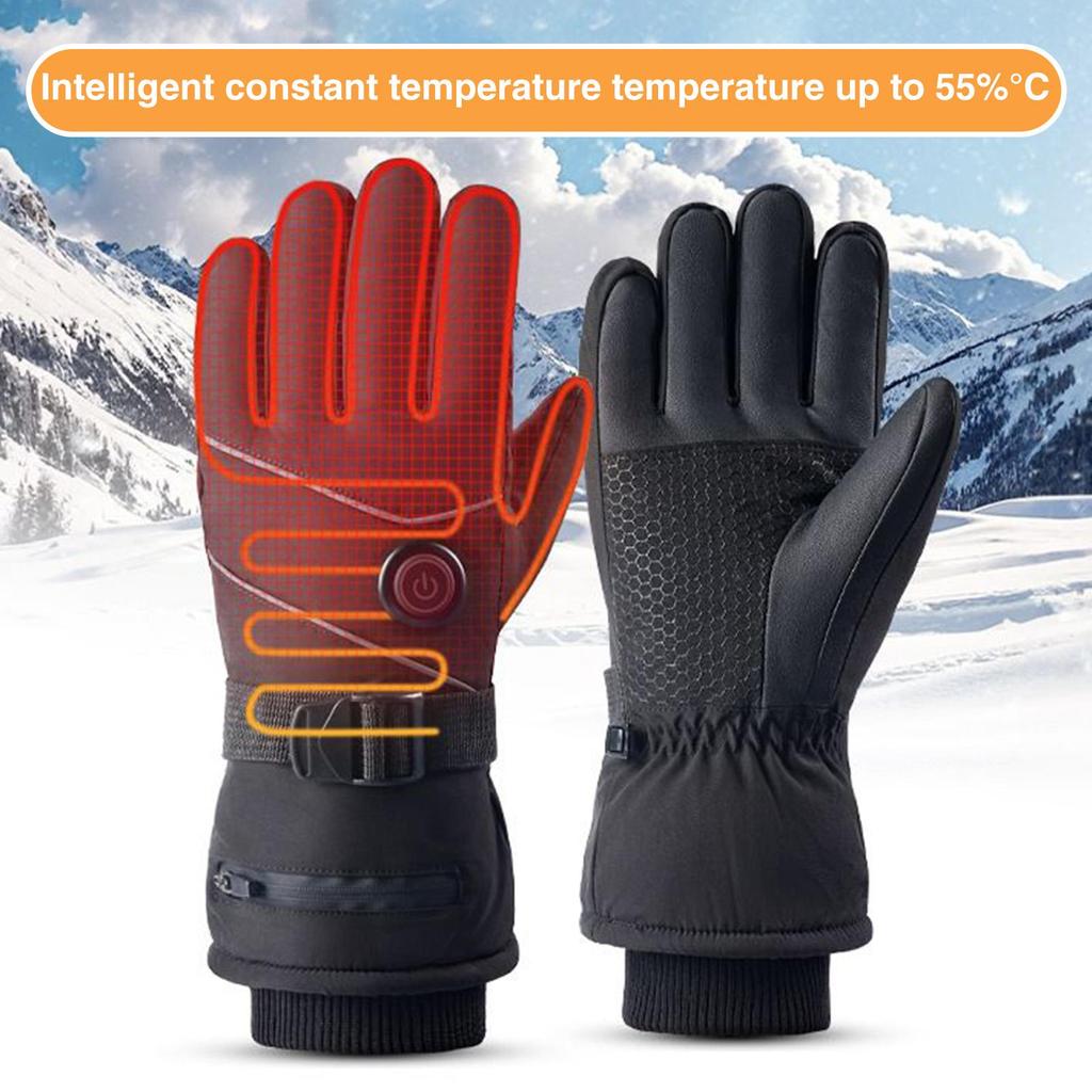 Rechargeable Heated Gloves 3 Modes Adjustable Full Finger Heated Winter Hand Warmer Touchscreen Mitten Hand Warmer For Travel