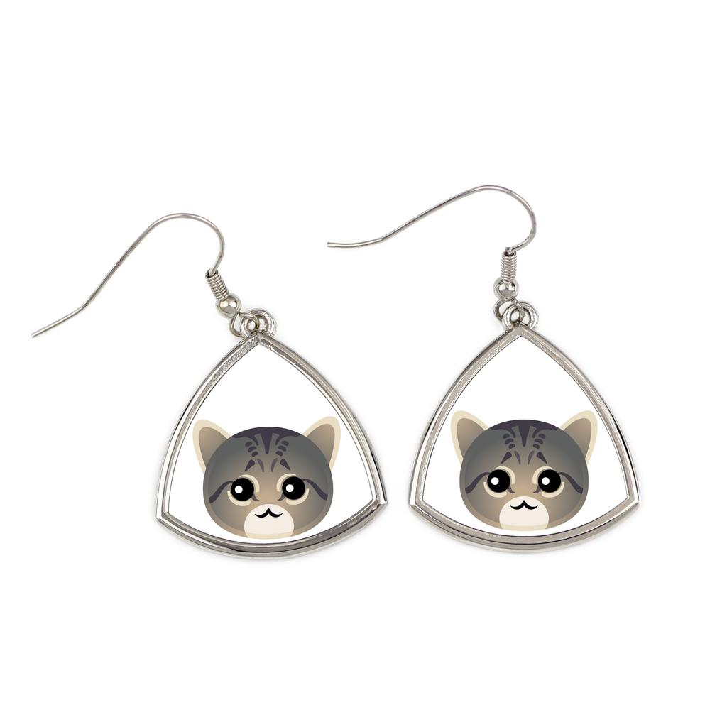 Asiatische Tabby - elegante Metallohrringe als Geschenk von der Marke Art-Dog