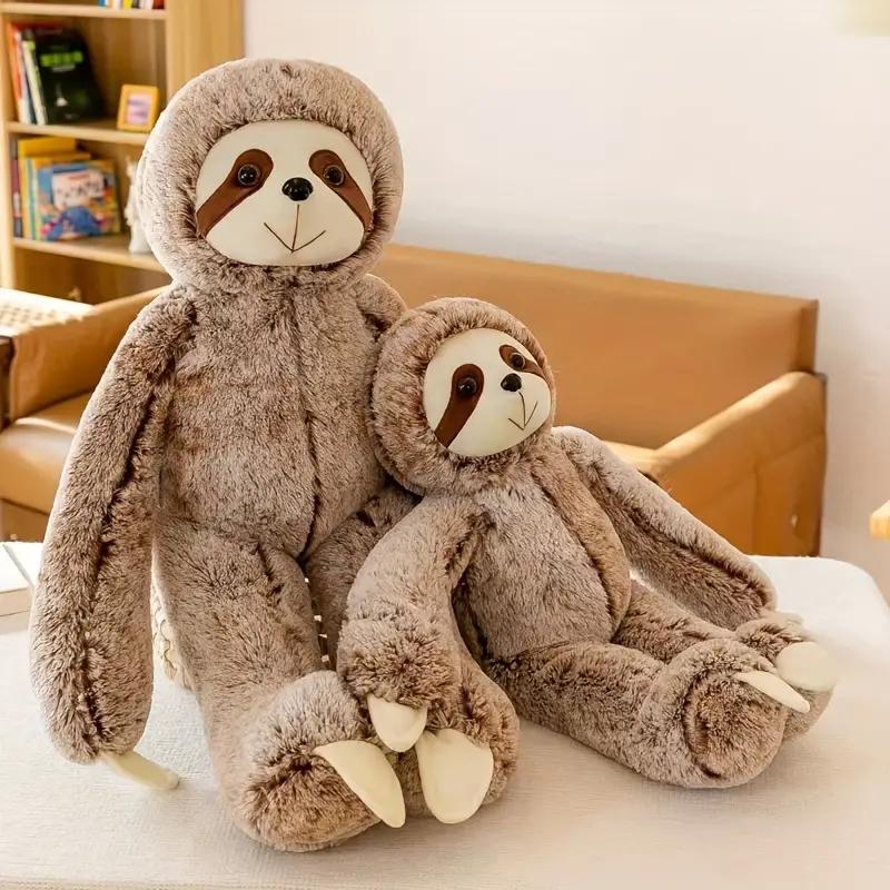 Non-Toxic Sloth Stuffed Animals Brown Sloth Doll Kawaii Plush For Toddler Soft Cute Fluffy Plush Toys For Valentine'S Day Easter Gifts Em