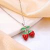 Strand Fruit Strawberry Sweet Necklace Accessory Women's Simple Luxury High Titanium Steel Collar Chain