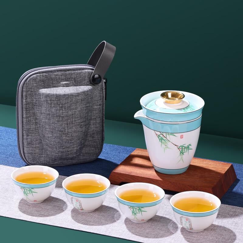 Duocai Bone China Portable Travel Tea Set