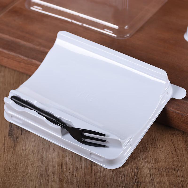 Transparente Verpackungsbox für Biskuitrolle mit Gabel