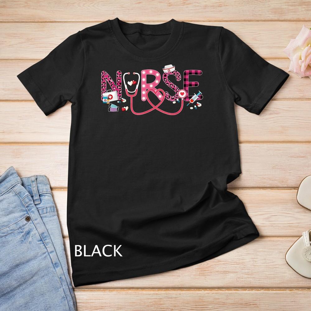 LOVE Stethoscope Nurse Life Valentine Day Women Gift T-Shirt Unisex T-shirt