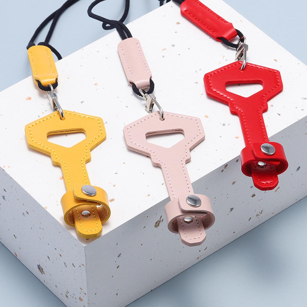 Multifunctional Key Pendant Necklace Fashionable Leather Cord Necklace Leather Texture Suitable for Glasses and Key