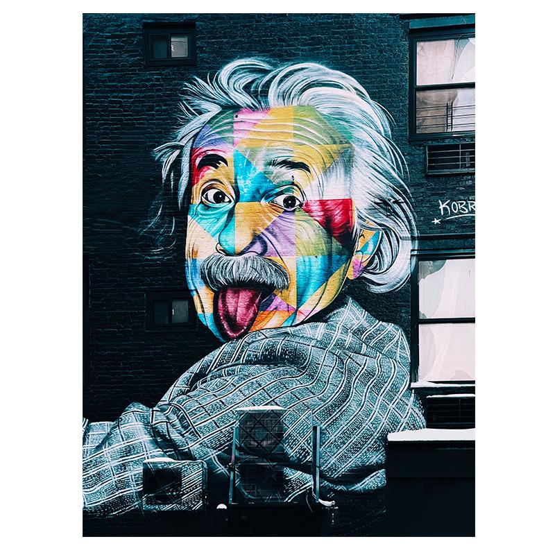 

Эйнштейн мечтает о теории цвета, настенное искусство, печать на холсте, плакаты, современное украшение для дома, настенные панно для декора гостиной 60x90cm no frame