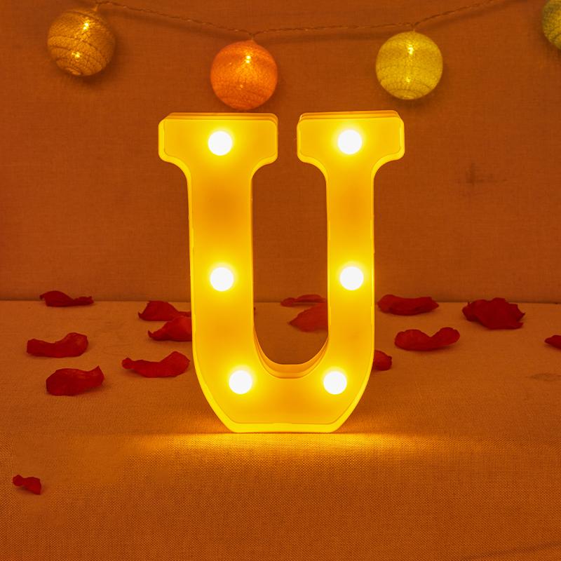 Alphabet Letter LED Lights Luminous Number Lamp Decor Battery Night Light for Home Wedding Birthday Christmas Party Decoration KTY