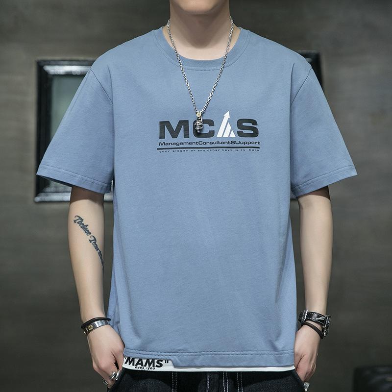 Men's Short Sleeve T-shirt Summer Loose T-shirt Cotton Plus Size T-shirt