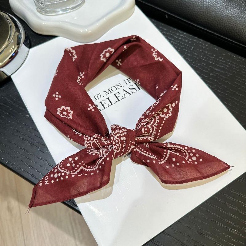 Spring and Autumn pure cotton 55cm small square scarf women's literary silk scarf versatile decorative scarf thin headscarf headband scarf