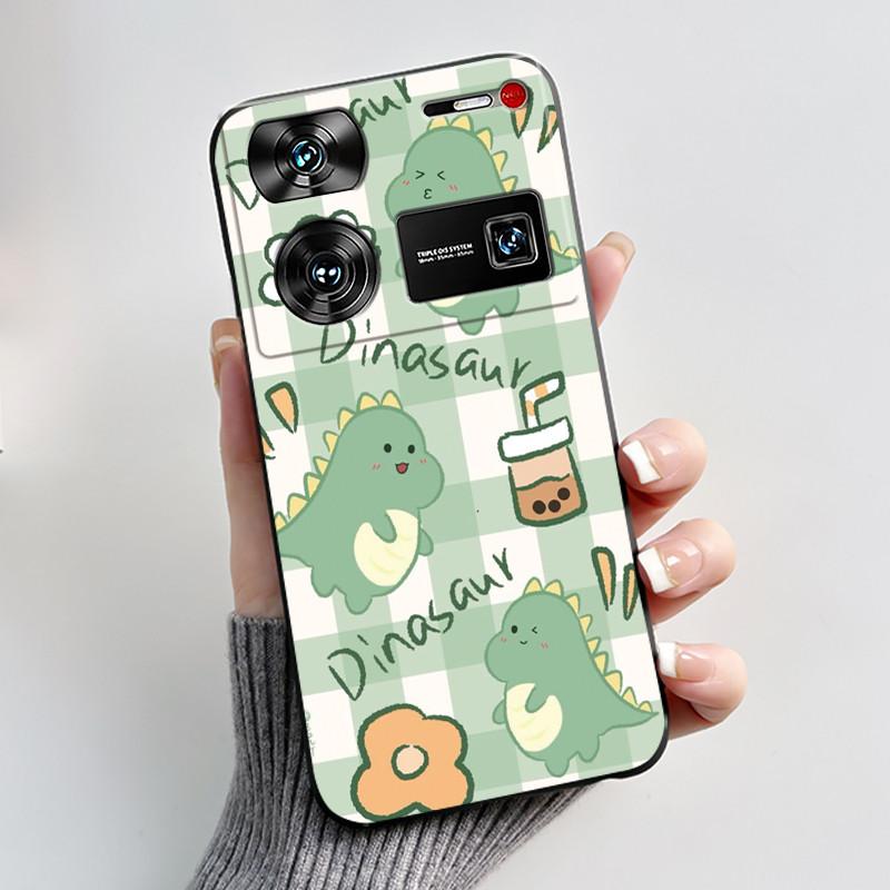 Cute Case For ZTE Nubia Z60 Ultra 5G Capa Fundas Printing Shells Protective Back Cover Soft Silicone Cartoon Black Casing Coque