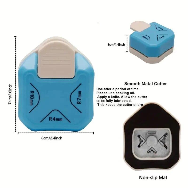 Tři v jednom Zaoblovače rohů Rohový embosér Rohový ořezávač, DIY Ořezávač na foto karty a vizitky kulatý Ořezávač Papírový ořezávač