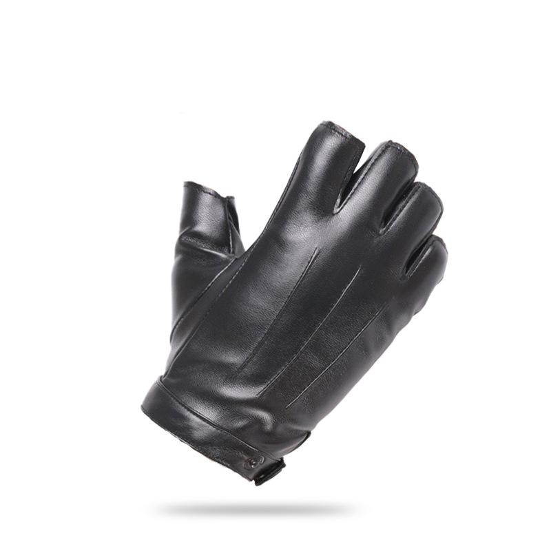 Drie-snarige lederen halfvingerhandschoenen voor heren en dames, veelkleurig, straatdans, dun, nachtclub, dames performance, danshandschoenen