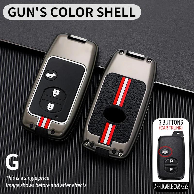 Metal Car Key Cover Fob Case Shell For Toyota Land Cruiser Prado Camry Crown Majesta Highlander Kluger Mark X Subaru Foreste Xv