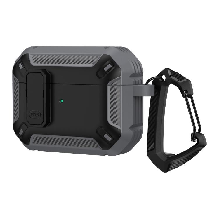 

Secure Lock Design earbud Case Featuring Strong Magnetic Closure Auto Open Lid and Integrated Phone Holder серый