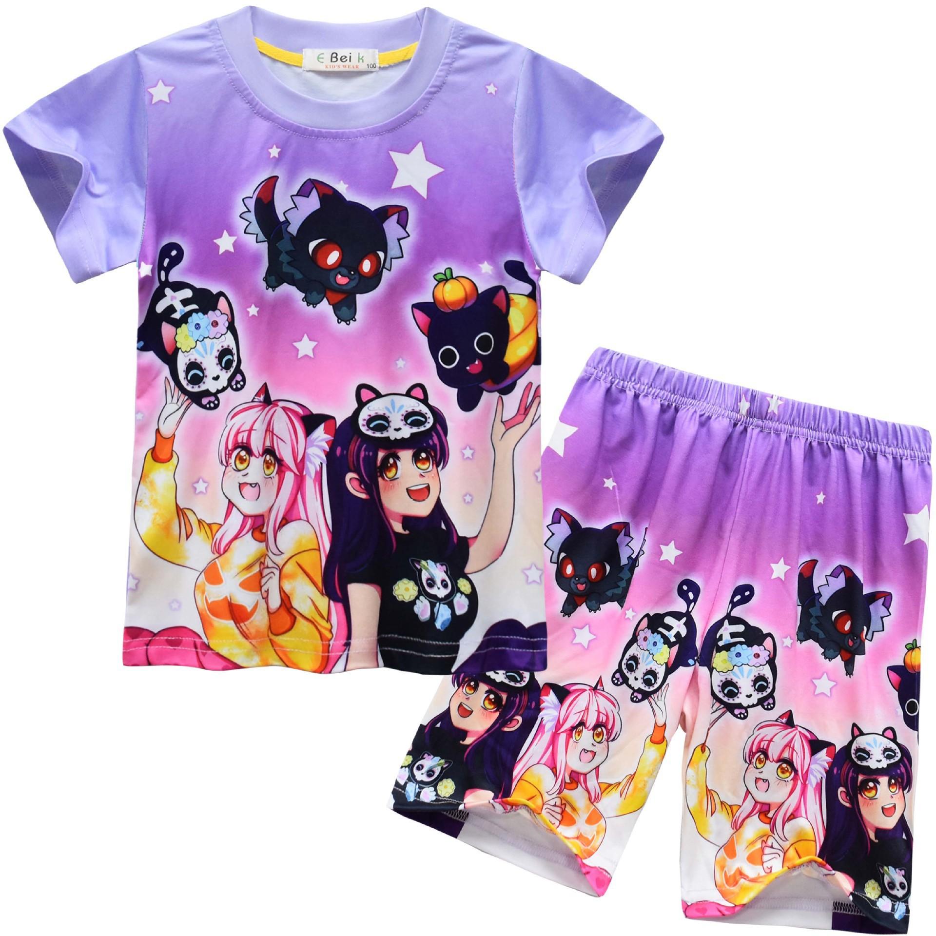 

Short-Sleeved Digital Printing Clothing, Middle-Aged And Older Girls Short-Sleeved Loungewear Set 91130 110