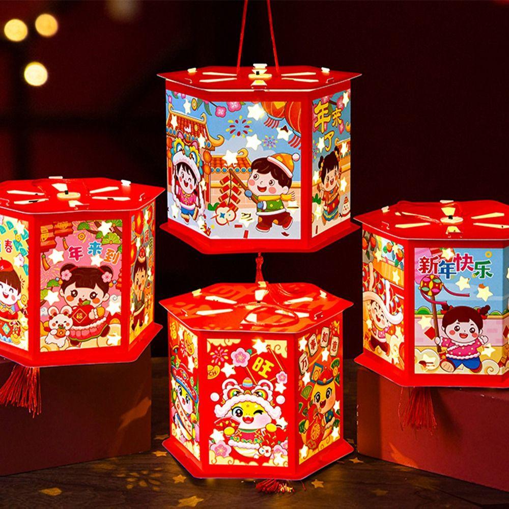 Chinese Style New Year Luminous Lantern Cartoon Celebration Lantern  Home New Year Gift