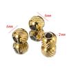 50pcs Stainless Steel Beads Gold Color 4mm 6mm Ridged Cyclinder Tube Spacer Loose Beads for Jewelry Making DIY Findings