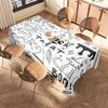 Animal Print TableclothDecorative Black White Cartoon Pet Bedding for Home Use in Dining Room or Kitchen 160x240cm Square/Table