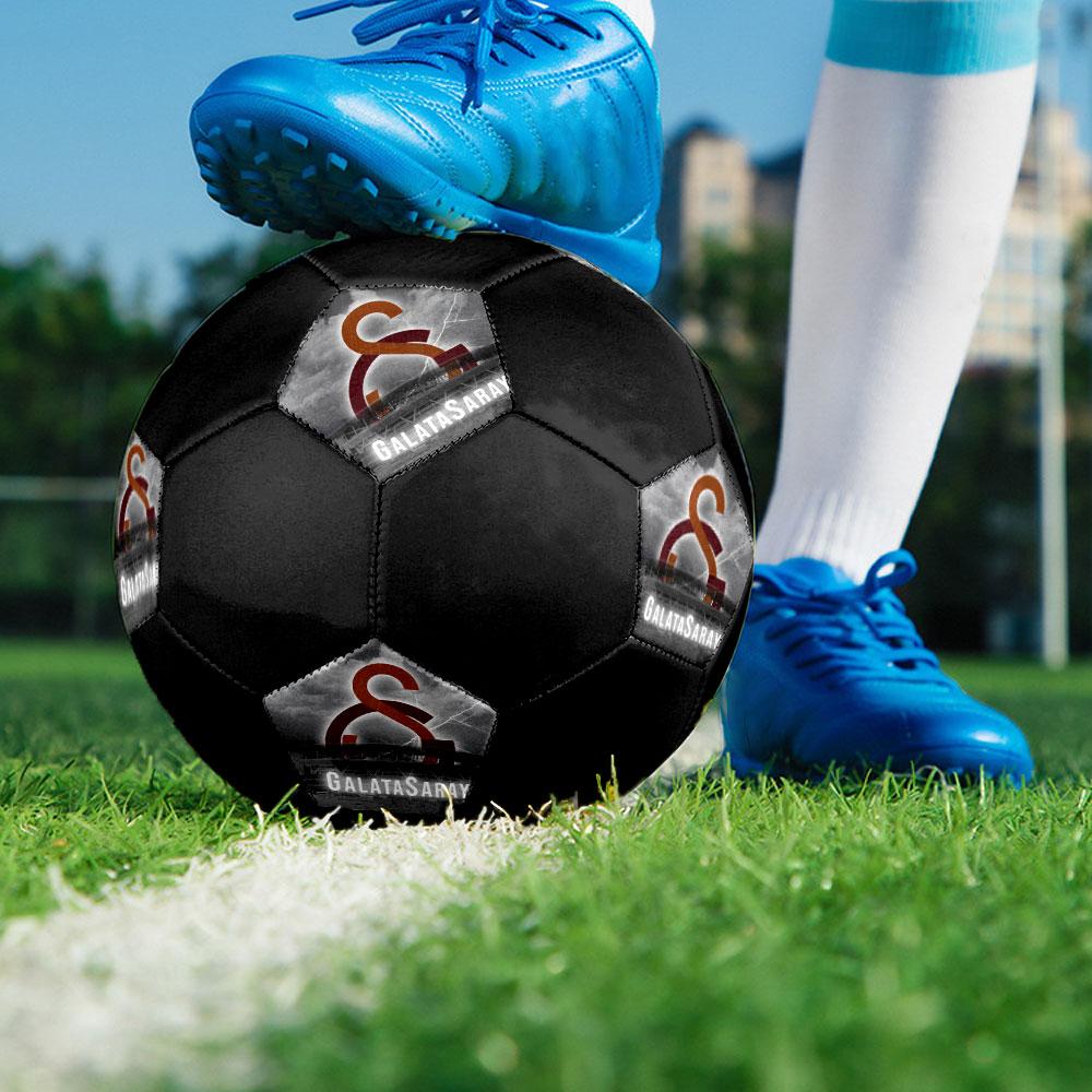 Galatasaray FC Size 5 Soccer Ball, Machine-Stitched PVC, Durable & High Bounce, All Ages Fit, Fan Merchandise, Matches & Outdoor Use.
