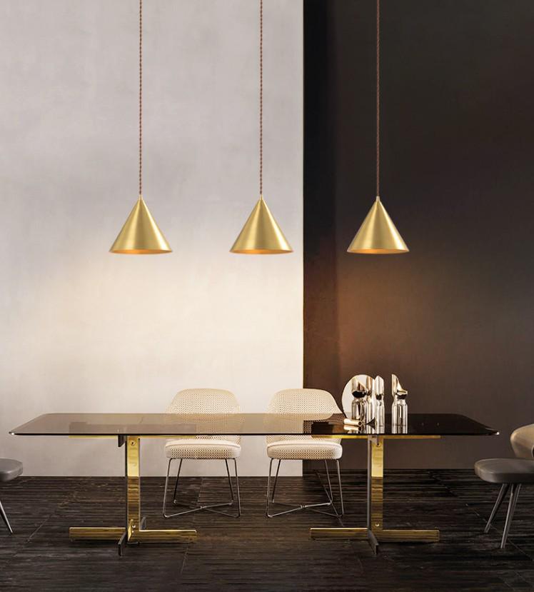 Nordic Gold Single Pendant Light for Bedroom, Bar, Café, or Shop